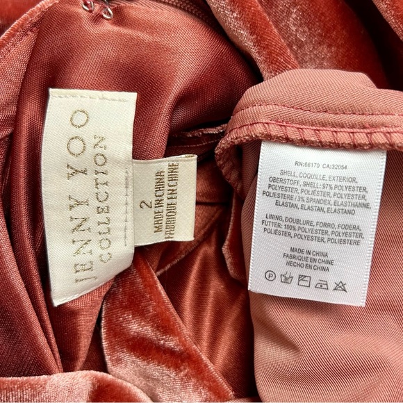 Jenny Yoo Logan Rose Deep V Neck Velvet Sleeveless Maxi Gown Size 2 - Picture 13 of 16